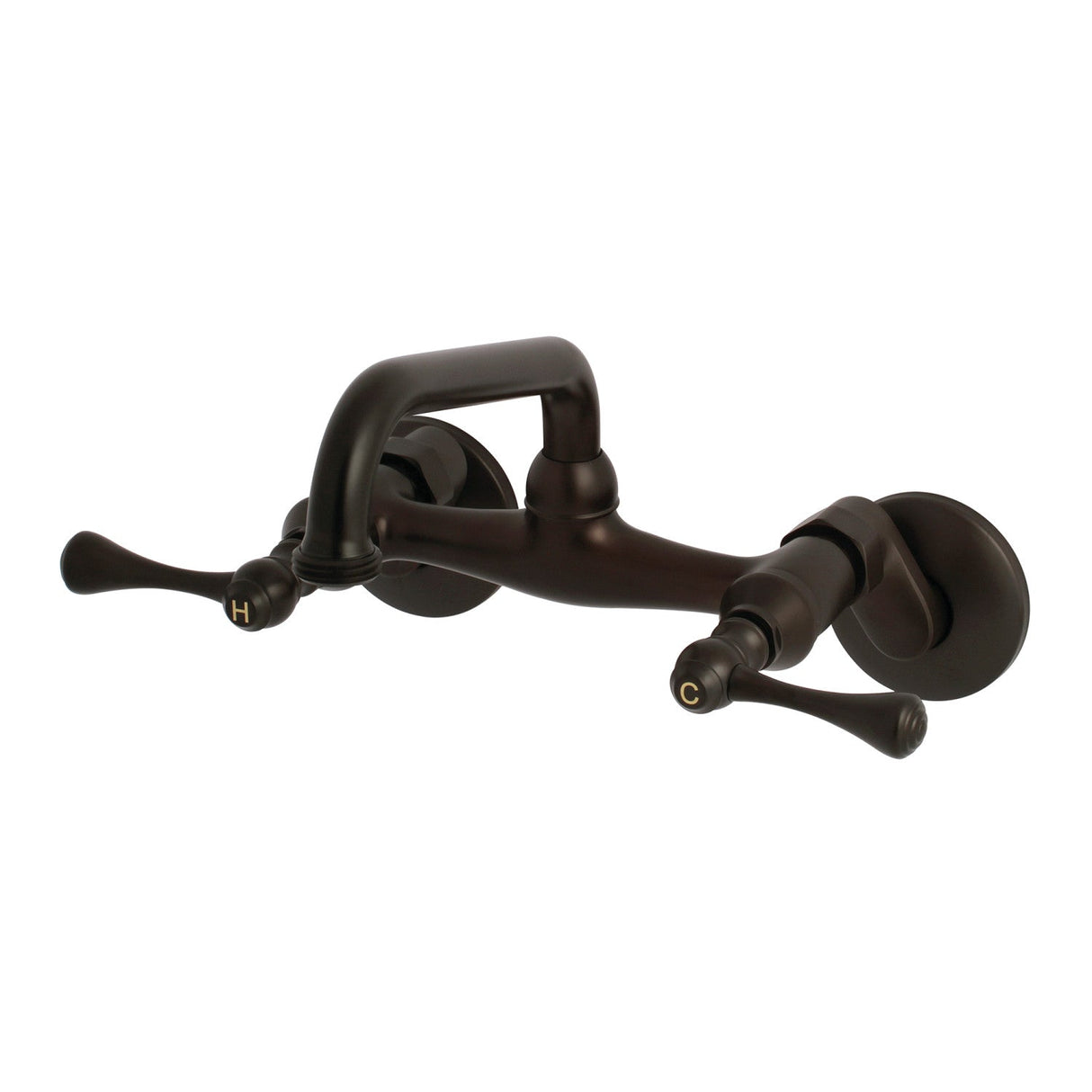 Kingston KS373ORB Two-Handle 2-Hole Wall Mount Laundry Faucet, Oil Rubbed Bronze