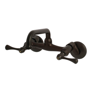 Kingston KS373ORB Two-Handle 2-Hole Wall Mount Laundry Faucet, Oil Rubbed Bronze
