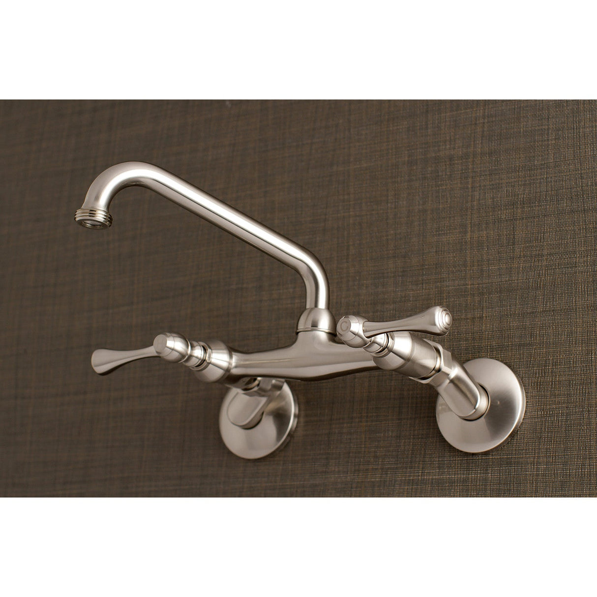 Kingston KS373SN Two-Handle 2-Hole Wall Mount Laundry Faucet, Brushed Nickel