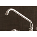 Kingston KS373SN Two-Handle 2-Hole Wall Mount Laundry Faucet, Brushed Nickel