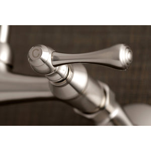 Kingston KS373SN Two-Handle 2-Hole Wall Mount Laundry Faucet, Brushed Nickel