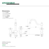 Restoration KS3781AX Two-Handle 3-Hole Deck Mount Bridge Kitchen Faucet, Polished Chrome