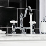 Restoration KS3911PX Two-Handle 3-Hole Deck Mount Bridge Bathroom Faucet with Brass Pop-Up, Polished Chrome