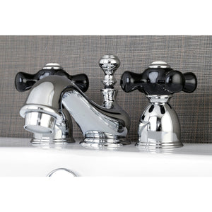 Duchess KS3951PKX Two-Handle 3-Hole Deck Mount Mini-Widespread Bathroom Faucet with Brass Pop-Up, Polished Chrome
