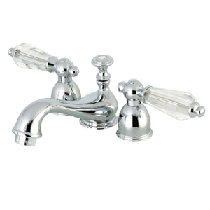 Wilshire KS3951WLL Two-Handle 3-Hole Deck Mount Mini-Widespread Bathroom Faucet with Brass Pop-Up, Polished Chrome