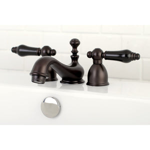 Duchess KS3955PKL Two-Handle 3-Hole Deck Mount Mini-Widespread Bathroom Faucet with Brass Pop-Up, Oil Rubbed Bronze