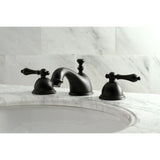 Restoration KS3960AL Two-Handle 3-Hole Deck Mount Widespread Bathroom Faucet with Brass Pop-Up, Matte Black