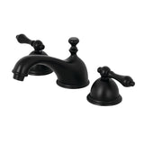 Restoration KS3960AL Two-Handle 3-Hole Deck Mount Widespread Bathroom Faucet with Brass Pop-Up, Matte Black