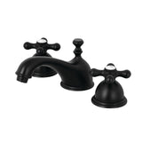 Restoration KS3960AX Two-Handle 3-Hole Deck Mount Widespread Bathroom Faucet with Brass Pop-Up, Matte Black