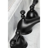 Duchess KS3960PKL Two-Handle 3-Hole Deck Mount Widespread Bathroom Faucet with Brass Pop-Up, Matte Black
