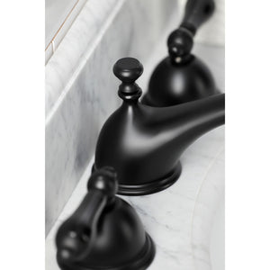 Duchess KS3960PKL Two-Handle 3-Hole Deck Mount Widespread Bathroom Faucet with Brass Pop-Up, Matte Black