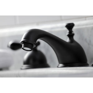 Duchess KS3960PKL Two-Handle 3-Hole Deck Mount Widespread Bathroom Faucet with Brass Pop-Up, Matte Black