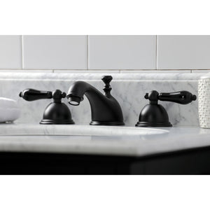 Duchess KS3960PKL Two-Handle 3-Hole Deck Mount Widespread Bathroom Faucet with Brass Pop-Up, Matte Black