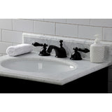 Duchess KS3960PKL Two-Handle 3-Hole Deck Mount Widespread Bathroom Faucet with Brass Pop-Up, Matte Black