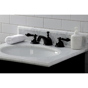 Duchess KS3960PKL Two-Handle 3-Hole Deck Mount Widespread Bathroom Faucet with Brass Pop-Up, Matte Black