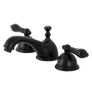 Duchess KS3960PKL Two-Handle 3-Hole Deck Mount Widespread Bathroom Faucet with Brass Pop-Up, Matte Black