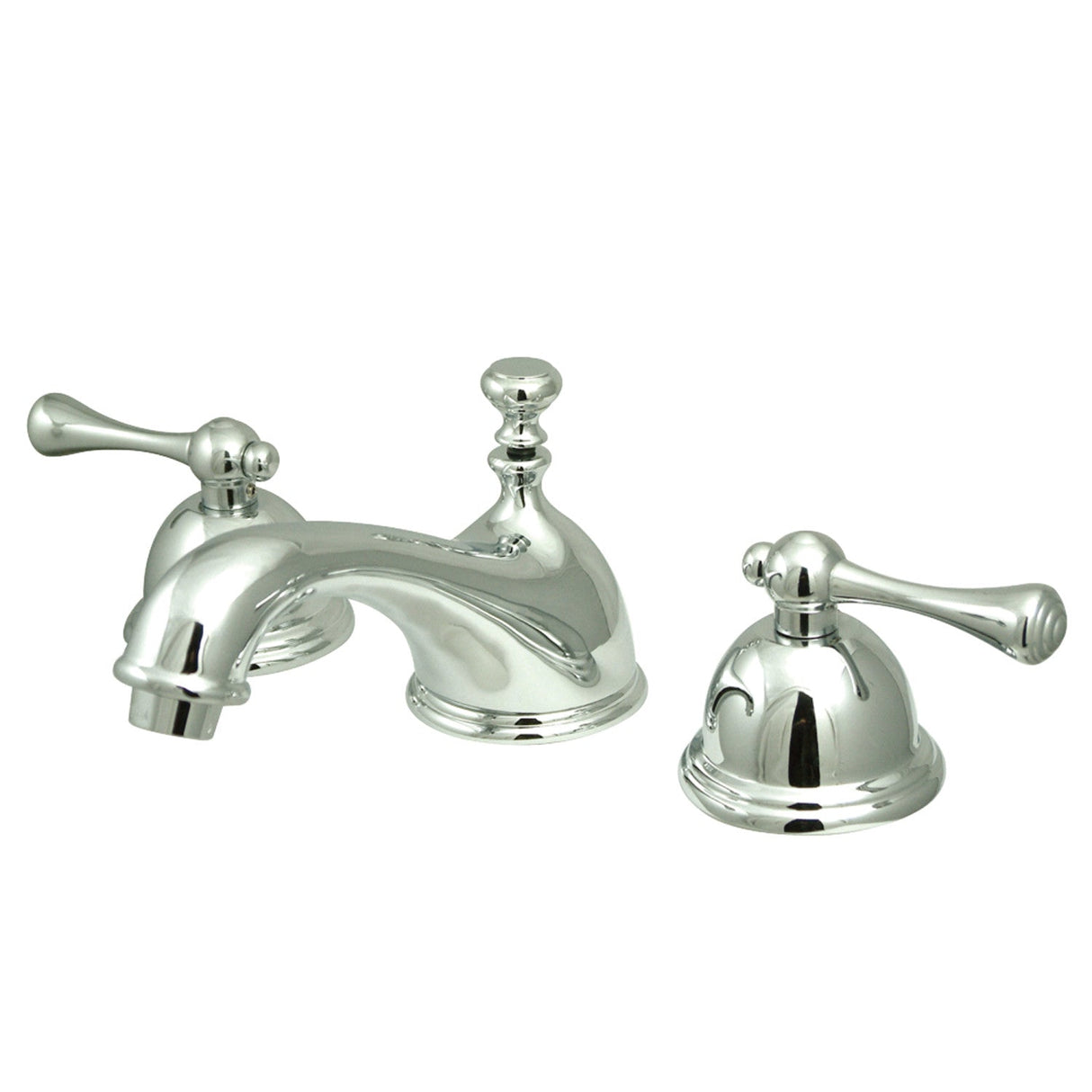 Vintage KS3961BL Two-Handle 3-Hole Deck Mount Widespread Bathroom Faucet with Brass Pop-Up, Polished Chrome