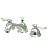 Restoration KS3961PL Two-Handle 3-Hole Deck Mount Widespread Bathroom Faucet with Brass Pop-Up, Polished Chrome