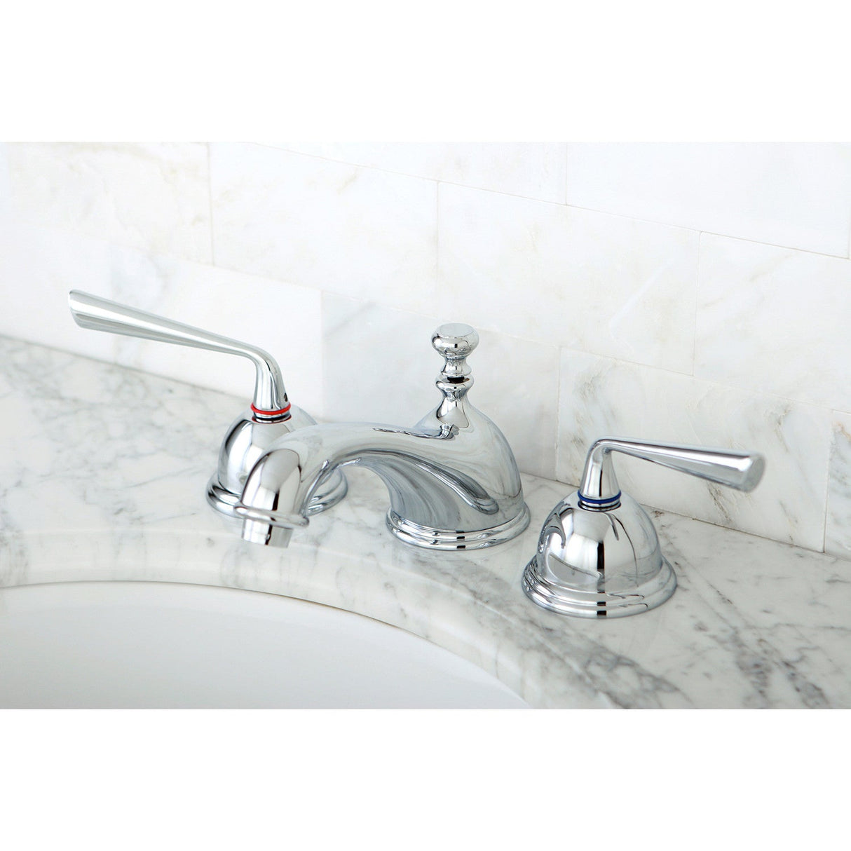 Silver Sage KS3961ZL Two-Handle 3-Hole Deck Mount Widespread Bathroom Faucet with Brass Pop-Up, Polished Chrome