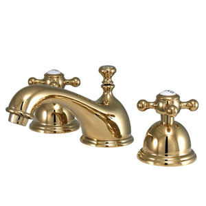 Vintage KS3962BX Two-Handle 3-Hole Deck Mount Widespread Bathroom Faucet with Brass Pop-Up, Polished Brass