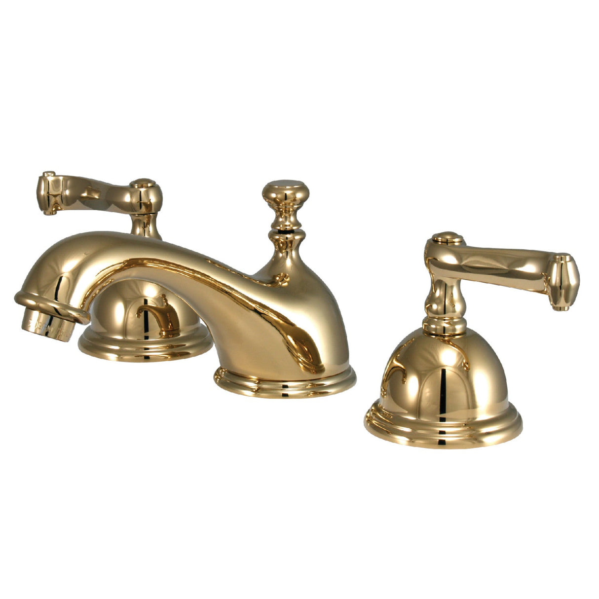 Royale KS3962FL Two-Handle 3-Hole Deck Mount Widespread Bathroom Faucet with Brass Pop-Up, Polished Brass