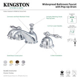 Naples KS3962NL Two-Handle 3-Hole Deck Mount Widespread Bathroom Faucet with Brass Pop-Up, Polished Brass