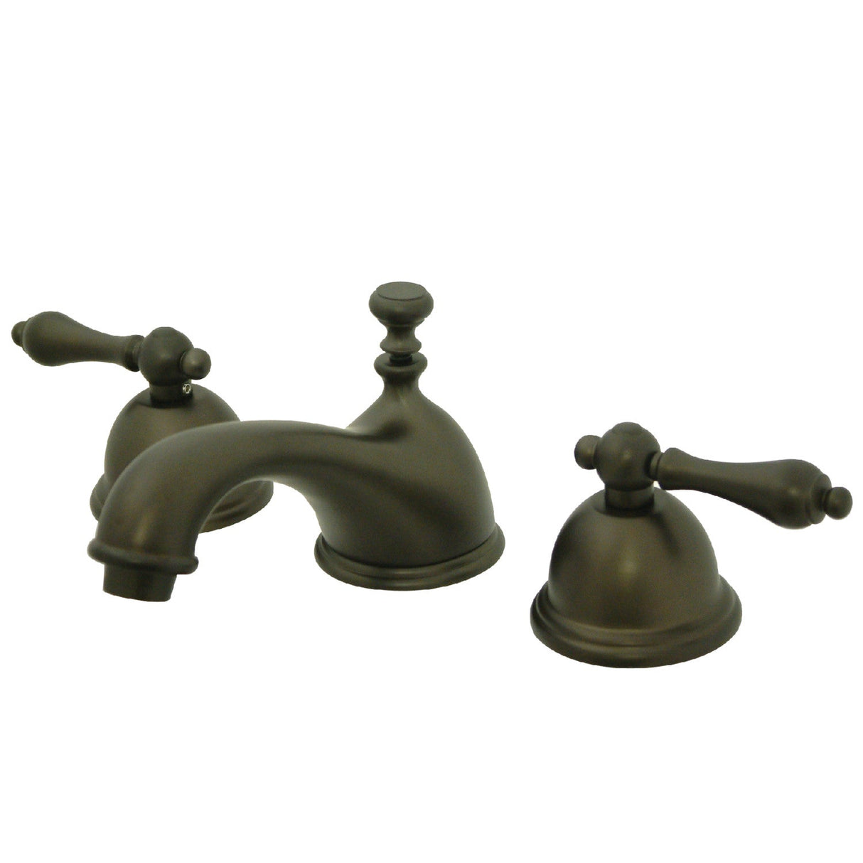 Restoration KS3965AL Two-Handle 3-Hole Deck Mount Widespread Bathroom Faucet with Brass Pop-Up, Oil Rubbed Bronze