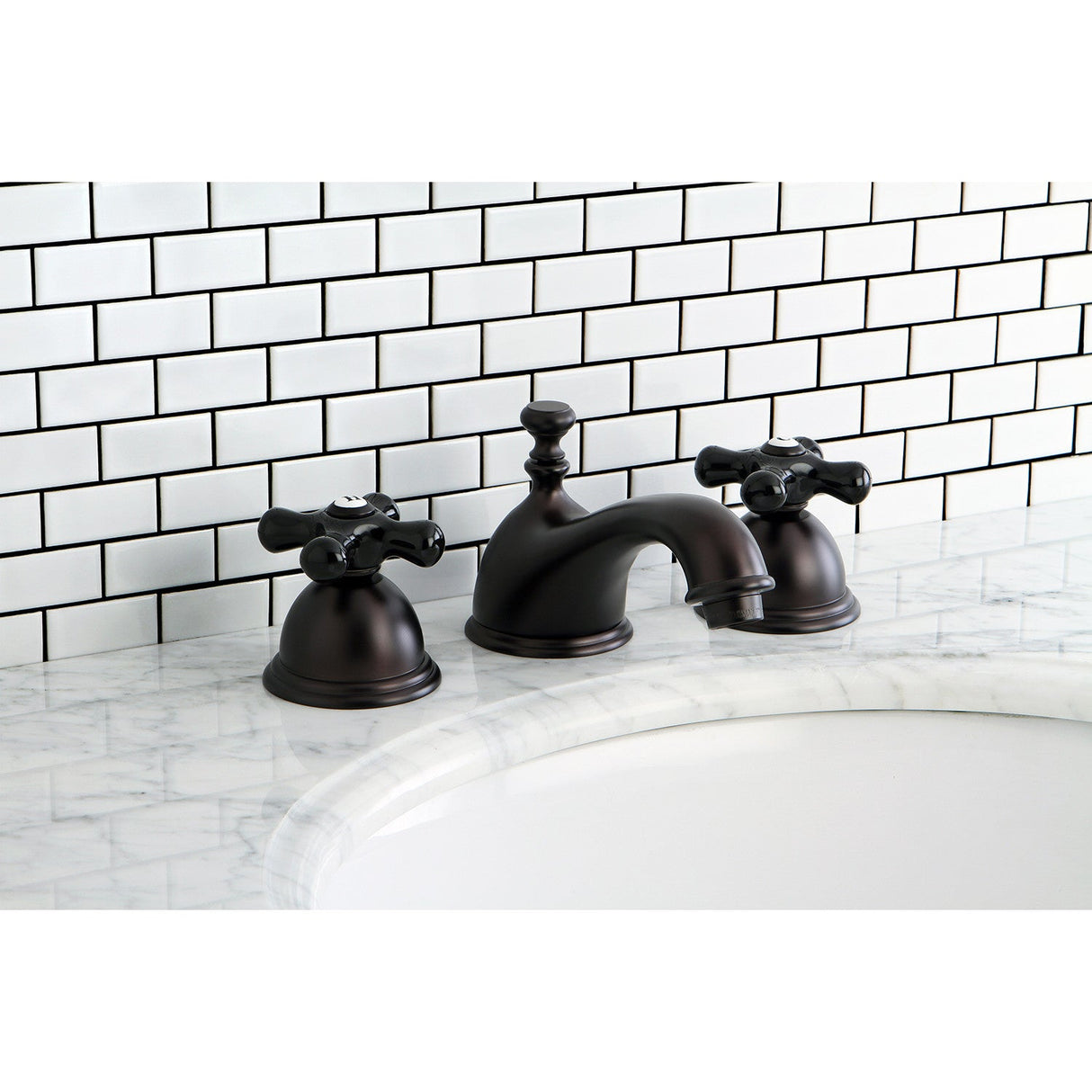 Duchess KS3965PKX Two-Handle 3-Hole Deck Mount Widespread Bathroom Faucet with Brass Pop-Up, Oil Rubbed Bronze