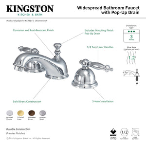 Templeton KS3965TL Two-Handle 3-Hole Deck Mount Widespread Bathroom Faucet with Brass Pop-Up, Oil Rubbed Bronze