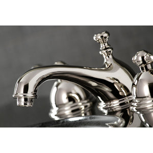 Restoration KS3966AL Two-Handle 3-Hole Deck Mount Widespread Bathroom Faucet with Brass Pop-Up, Polished Nickel