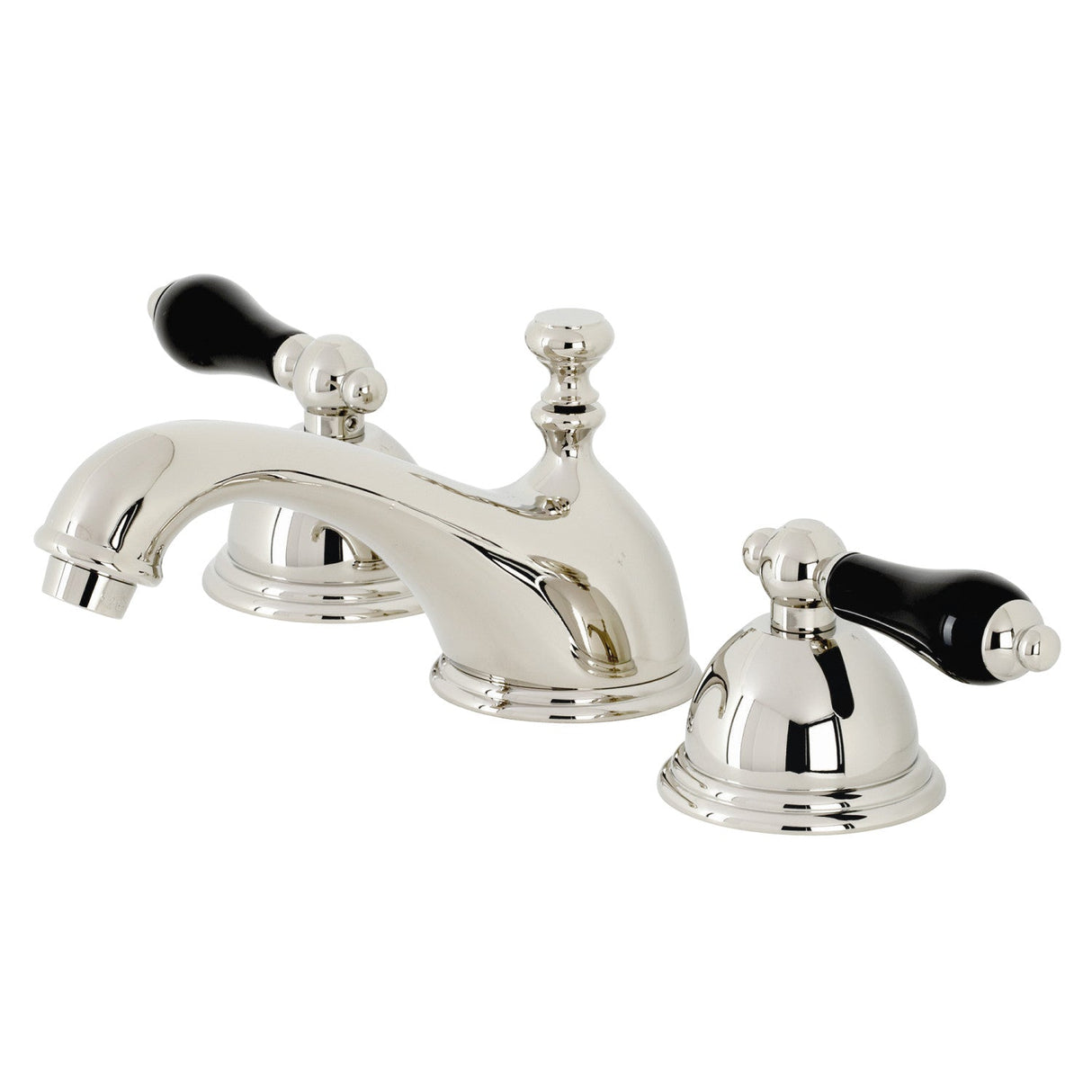 Duchess KS3966PKL Two-Handle 3-Hole Deck Mount Widespread Bathroom Faucet with Brass Pop-Up, Polished Nickel