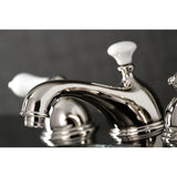 Restoration KS3966PL Two-Handle 3-Hole Deck Mount Widespread Bathroom Faucet with Brass Pop-Up, Polished Nickel