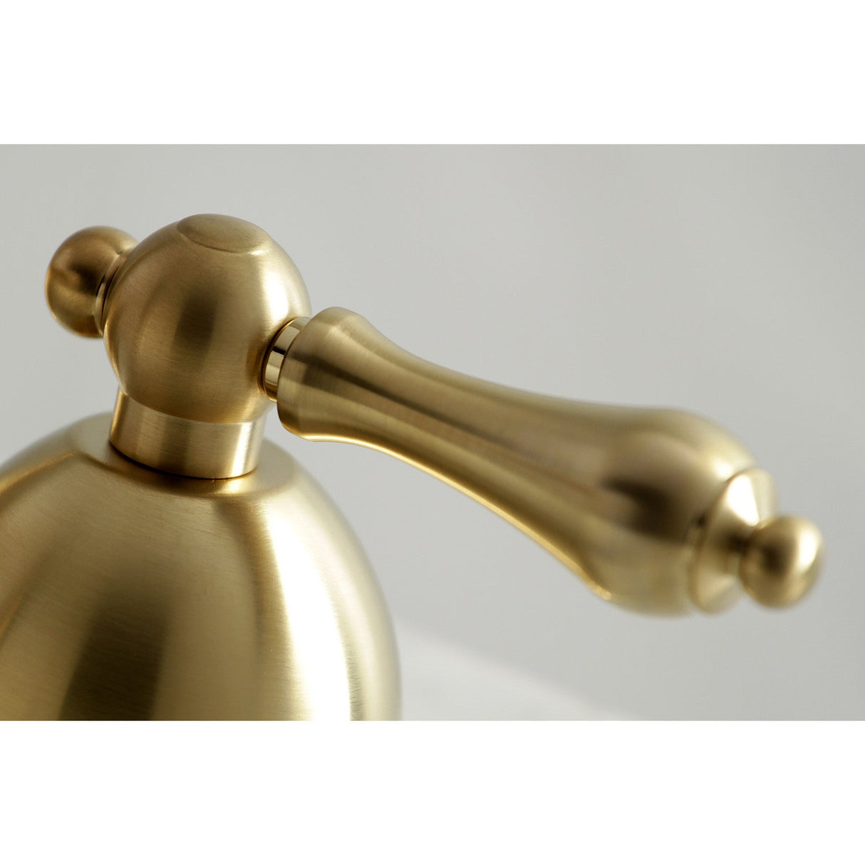 Restoration KS3967AL Two-Handle 3-Hole Deck Mount Widespread Bathroom Faucet with Brass Pop-Up, Brushed Brass