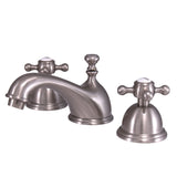 Vintage KS3968BX Two-Handle 3-Hole Deck Mount Widespread Bathroom Faucet with Brass Pop-Up, Brushed Nickel