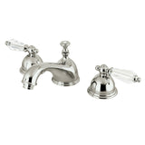 Wilshire KS3968WLL Two-Handle 3-Hole Deck Mount Widespread Bathroom Faucet with Brass Pop-Up, Brushed Nickel