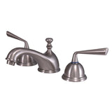 Silver Sage KS3968ZL Two-Handle 3-Hole Deck Mount Widespread Bathroom Faucet with Brass Pop-Up, Brushed Nickel