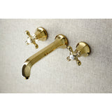 Metropolitan KS4022AX Two-Handle 3-Hole Wall Mount Roman Tub Faucet, Polished Brass