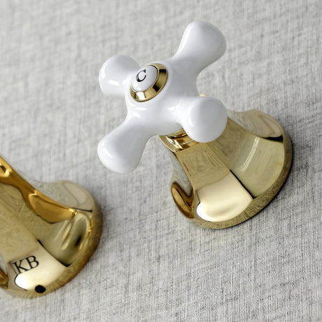 Metropolitan KS4022PX Two-Handle 3-Hole Wall Mount Roman Tub Faucet, Polished Brass