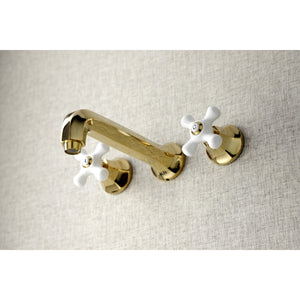 Metropolitan KS4022PX Two-Handle 3-Hole Wall Mount Roman Tub Faucet, Polished Brass