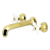Metropolitan KS4022PX Two-Handle 3-Hole Wall Mount Roman Tub Faucet, Polished Brass