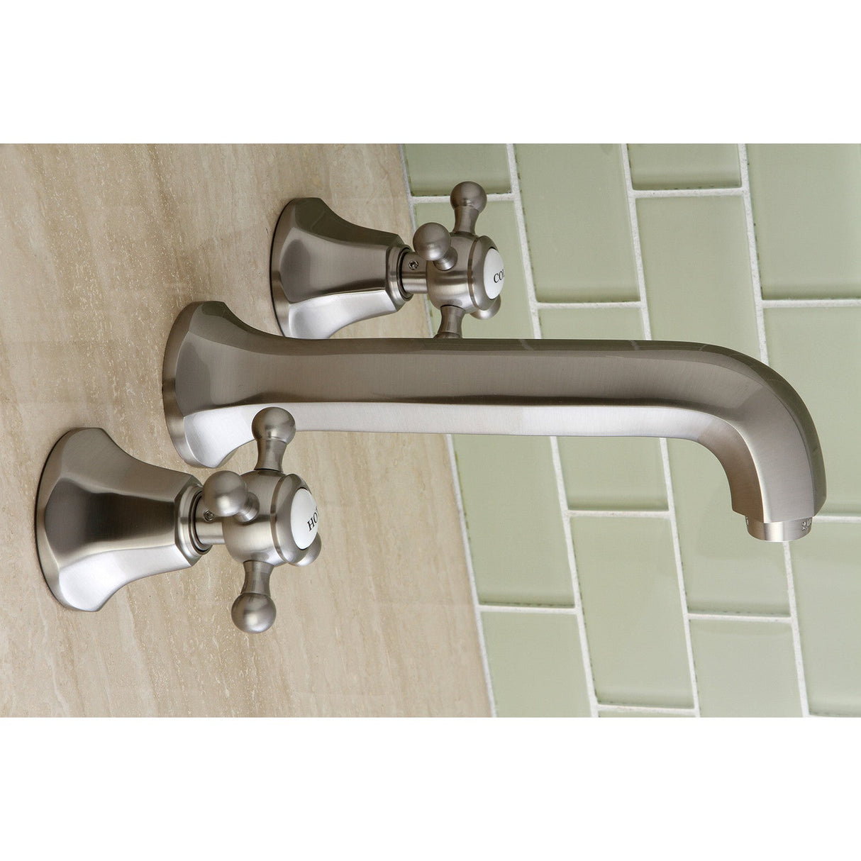 Metropolitan KS4028BX Two-Handle 3-Hole Wall Mount Roman Tub Faucet, Brushed Nickel