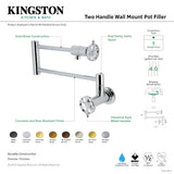 Belknap KS4100RX Two-Handle Wall Mount Pot Filler, Matte Black