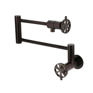 Belknap KS4105RX Two-Handle Wall Mount Pot Filler, Oil Rubbed Bronze