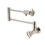 Fuller KS4106CG Two-Handle Wall Mount Pot Filler, Polished Nickel