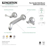 Metropolitan KS4121BL Two-Handle 3-Hole Wall Mount Bathroom Faucet, Polished Chrome