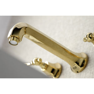 Metropolitan KS4122AL Two-Handle 3-Hole Wall Mount Bathroom Faucet, Polished Brass
