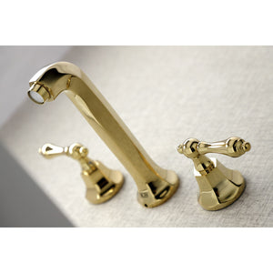Metropolitan KS4122AL Two-Handle 3-Hole Wall Mount Bathroom Faucet, Polished Brass