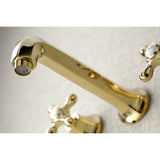 Metropolitan KS4122AX Two-Handle 3-Hole Wall Mount Bathroom Faucet, Polished Brass