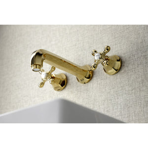 Metropolitan KS4122AX Two-Handle 3-Hole Wall Mount Bathroom Faucet, Polished Brass