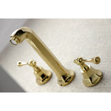 Metropolitan KS4122BL Two-Handle 3-Hole Wall Mount Bathroom Faucet, Polished Brass
